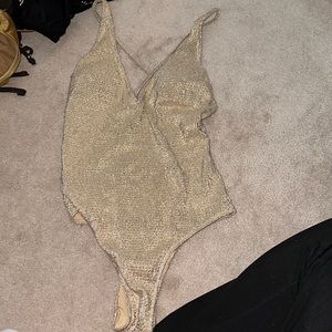Size 4, NWT, H&M Gold Bathing Suit